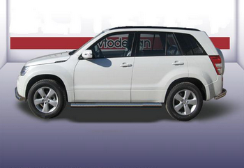 Пороги d57 труба SLITKOFF для Suzuki Grand Vitara 5D - ОбвесКарРу VIN: SGV08011. 