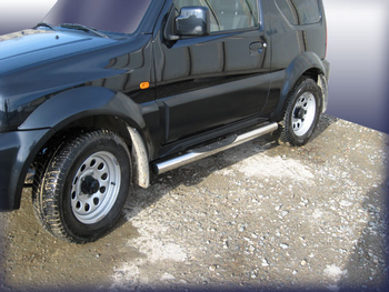 Пороги d76 с проступями SLITKOFF для Suzuki Jimny - ОбвесКарРу VIN: SJ005. 