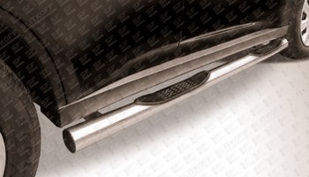 Пороги d76 с проступями SLITKOFF для Mitsubishi Outlander - ОбвесКарРу VIN: MОUT14-005. 