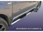 Пороги d76 с проступями SLITKOFF для Mitsubishi Outlander XL