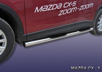 Пороги d76 с проступями SLITKOFF для Mazda CX-5 - ОбвесКарРу VIN: MZCX5-003. 