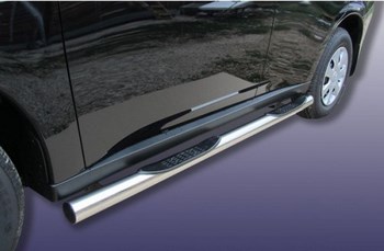Пороги d76 с проступями SLITKOFF для Mitsubishi Outlander - ОбвесКарРу VIN: MОUT13-005. 
