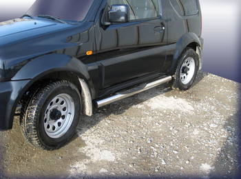 Пороги d76 с проступями SLITKOFF для Suzuki Jimny - ОбвесКарРу VIN: SJ005. 