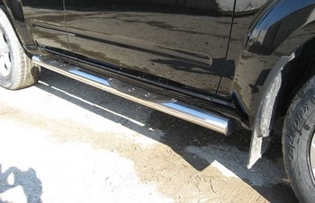Пороги d76 с проступями SLITKOFF для Nissan Pathfinder - ОбвесКарРу VIN: NIP11-003. 