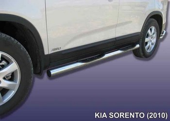 Пороги d76 с проступью SLITKOFF для Kia Sorento - ОбвесКарРу VIN: KS10-006. 