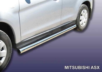 Пороги d76 труба SLITKOFF для Mitsubishi ASX - ОбвесКарРу VIN: MAS008. 