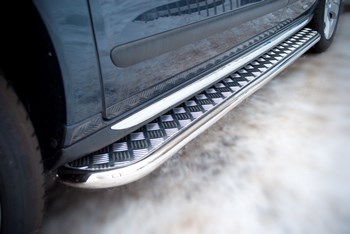 Пороги Russtal - труба 42 мм с площадкой из алюминия - ОбвесКарРу VIN: P38L-000429. 