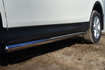 Пороги Russtal - труба 42 мм с площадкой из алюминия - ОбвесКарРу VIN: TRLL-000144. 