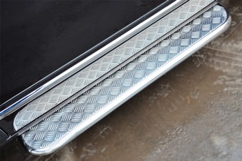 Пороги Russtal - труба 42 мм с площадкой из алюминия - ОбвесКарРу VIN: VTKL-001399. 