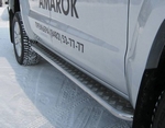 Пороги Russtal - труба 42 мм с площадкой из алюминия