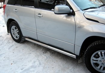 Пороги Russtal - труба 76 мм с накладками (вариант 1) - ОбвесКарРу VIN: SGT-0000291. 