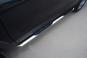 Пороги Russtal - труба 76 мм с накладками (вариант 1) - ОбвесКарРу VIN: SUTT-0009481. 