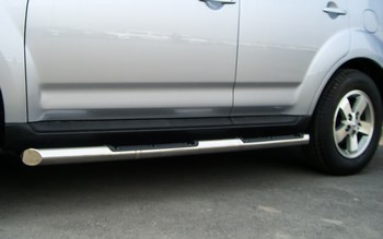 Пороги Russtal - труба 76 мм с накладками (вариант 1) - ОбвесКарРу VIN: P4T-0003071. 