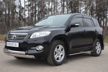 Пороги Russtal - труба овал 75х42 мм с проступью - ОбвесКарРу VIN: TRO-100156. 