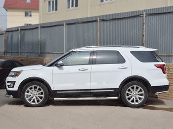 Пороги Russtal с накладкой для Ford Explorer - ОбвесКарРу VIN: FET-0026652. 