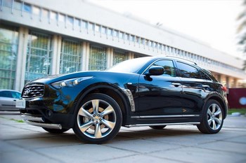 Пороги Russtal стальная труба для Infiniti QX70 - ОбвесКарРу VIN: IF7T-000770. 