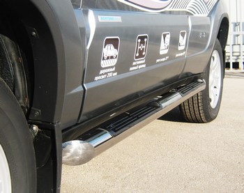 Пороги Russtal стальная труба для Chevrolet Niva (2009-н.в.) - ОбвесКарРу VIN: NBT-0011853. 