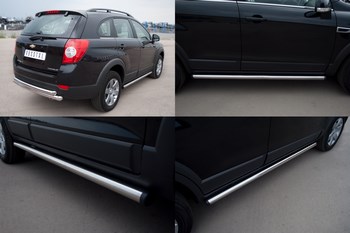 Пороги Russtal стальная труба для Chevrolet Captiva (2011-2013) - ОбвесКарРу VIN: CHCT-0008282. 