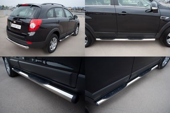 Пороги Russtal стальная труба для Chevrolet Captiva (2011-2013) - ОбвесКарРу VIN: CHCT-0008292. 