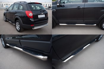 Пороги Russtal стальная труба для Chevrolet Captiva (2011-2013) - ОбвесКарРу VIN: CHCT-0008291. 