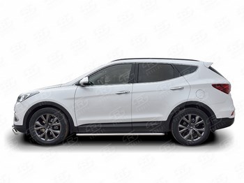 Пороги Russtal труба для Hyundai Santa Fe - ОбвесКарРу VIN: HSFPL-0024483. 