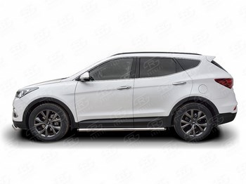 Пороги Russtal труба для Hyundai Santa Fe - ОбвесКарРу VIN: HSFPT-0024452. 