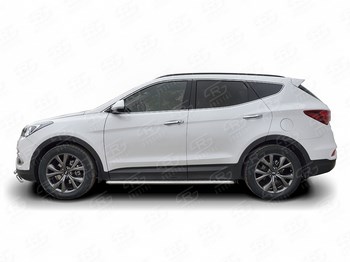 Пороги Russtal труба для Hyundai Santa Fe - ОбвесКарРу VIN: HSFPL-0024482. 