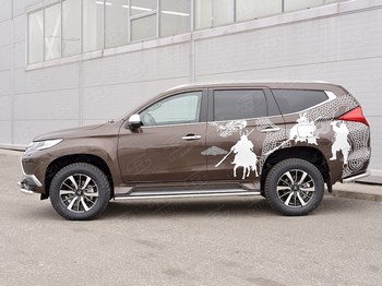 Пороги Russtal труба для Mitsibishi Pajero Sport - ОбвесКарРу VIN: MPJST-002487. 