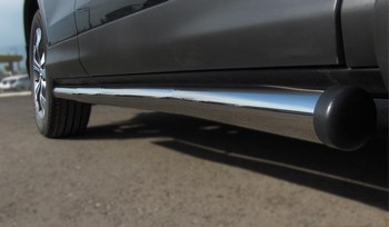 Пороги стальная труба для Hyundai Santa Fe (2010-2012) - ОбвесКарРу VIN: HST-0007672. 