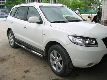 Пороги стальная труба для Hyundai Santa Fe (2010-2012) - ОбвесКарРу VIN: HST-0007691. 