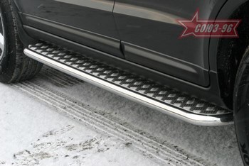 Пороги стальная труба для Hyundai Santa Fe (2006-2010) - ОбвесКарРу VIN: HSFE.82.0324. 