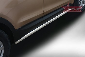 Пороги стальная труба для Hyundai Santa Fe (2012-2015) - ОбвесКарРу VIN: HYSF.80.1652. 