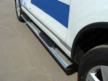 Пороги стальная труба для Hyundai Santa Fe (2010-2012) - ОбвесКарРу VIN: HYUNSF11-09. 