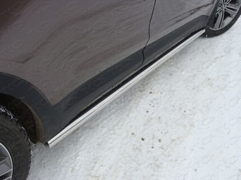 Пороги стальная труба для Hyundai Grand Santa Fe (2012-н.в.) - ОбвесКарРу VIN: HYUNSFGR14-10. 