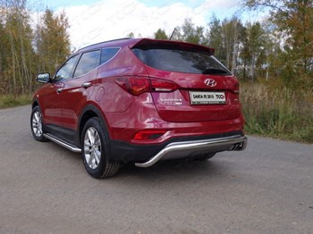 Пороги стальная труба для Hyundai Santa Fe (2015-н.в.) - ОбвесКарРу VIN: HYUNSF4WD15-13. 