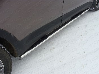 Пороги стальная труба для Hyundai Grand Santa Fe (2012-н.в.) - ОбвесКарРу VIN: HYUNSFGR14-11. 