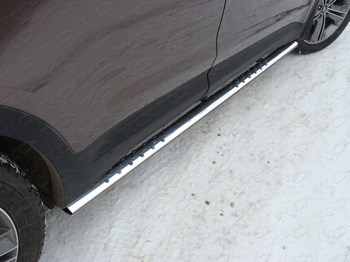 Пороги стальная труба для Hyundai Grand Santa Fe (2012-н.в.) - ОбвесКарРу VIN: HYUNSFGR14-12. 