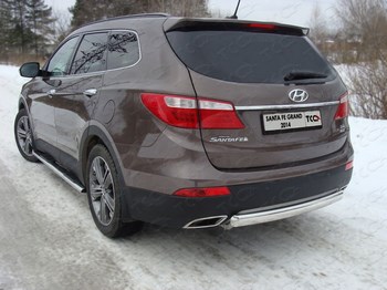 Пороги стальная труба для Hyundai Grand Santa Fe (2012-н.в.) - ОбвесКарРу VIN: HYUNSFGR14-05. 