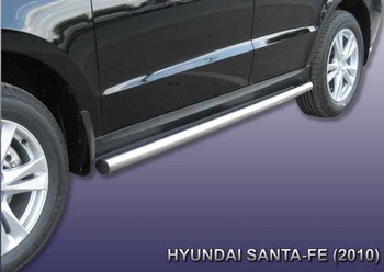 Пороги стальная труба для Hyundai Santa Fe (2012-2015) - ОбвесКарРу VIN: HSFN008. 