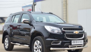 Пороги стальная труба для Chevrolet TrailBlazer (2012-н.в.) - ОбвесКарРу VIN: CTRT-0015102. 