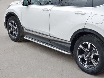 Пороги стальная труба Honda CR-V (2017-н.в.) - ОбвесКарРу VIN: HCRL-0028291. 