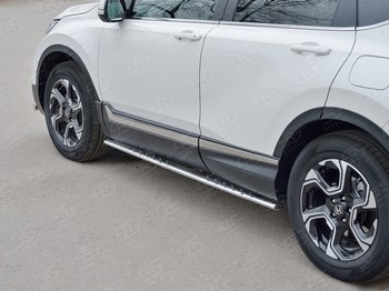 Пороги стальная труба Honda CR-V (2017-н.в.) - ОбвесКарРу VIN: HCRO-002832. 