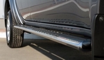 Пороги труба D120хD60 овал с проступью RUSSTAL для Mitsubishi L200