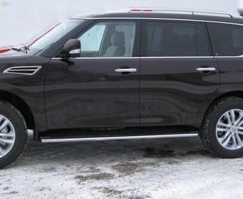 Пороги труба D42 RUSSTAL для Nissan Patrol - ОбвесКарРу VIN: PAT-0007843. 