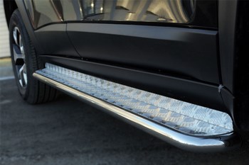 Пороги труба D42 с листом RUSSTAL для Jeep Trailhawk - ОбвесКарРу VIN: JCL-001999. 