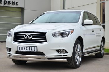 Пороги труба D42 с листом RUSSTAL для Infiniti JX35 - ОбвесКарРу VIN: JXL-001463. 