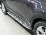 Пороги труба D42 с листом RUSSTAL для Kia Sportage