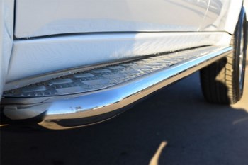 Пороги труба D42 с листом RUSSTAL для Mitsubishi Pajero Sport - ОбвесКарРу VIN: MPSL-001581. 