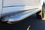 Пороги труба D42 с листом RUSSTAL для Mitsubishi Pajero Sport