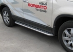 Пороги труба D42 с листом RUSSTAL для Kia Sorento